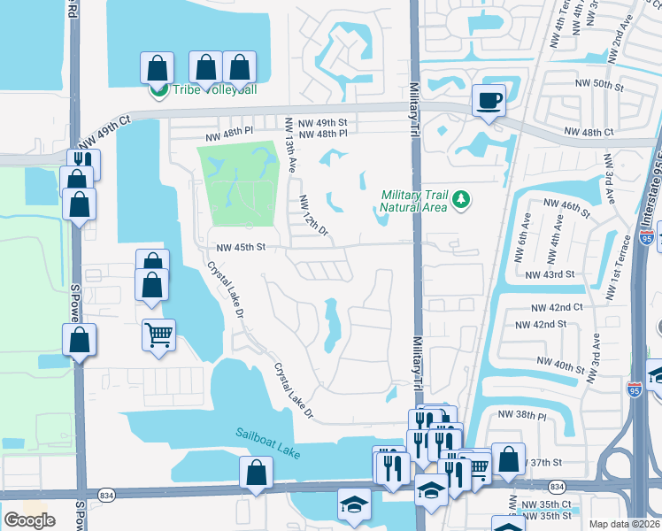 map of restaurants, bars, coffee shops, grocery stores, and more near 4391 Northwest 12th Avenue in Pompano Beach