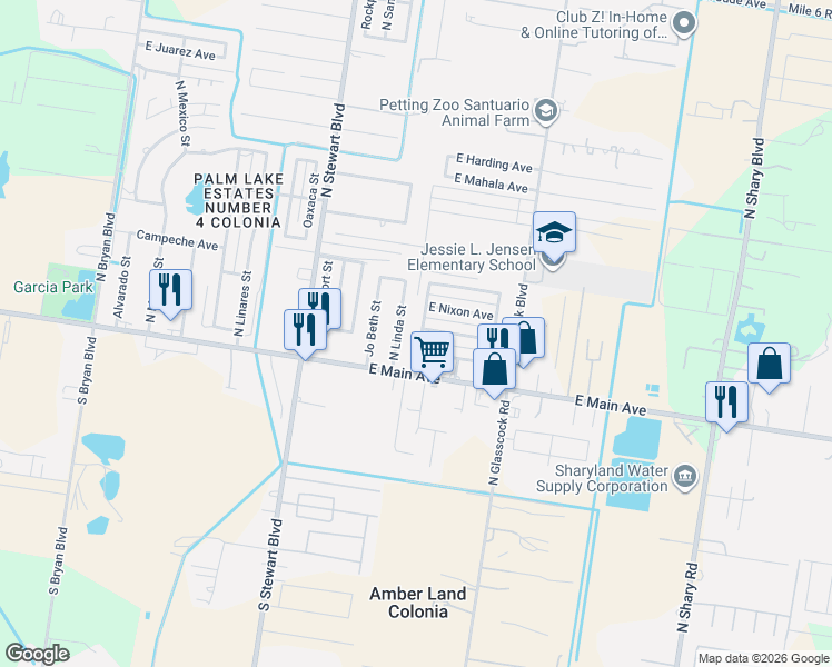 map of restaurants, bars, coffee shops, grocery stores, and more near 208 North Linda Street in Alton