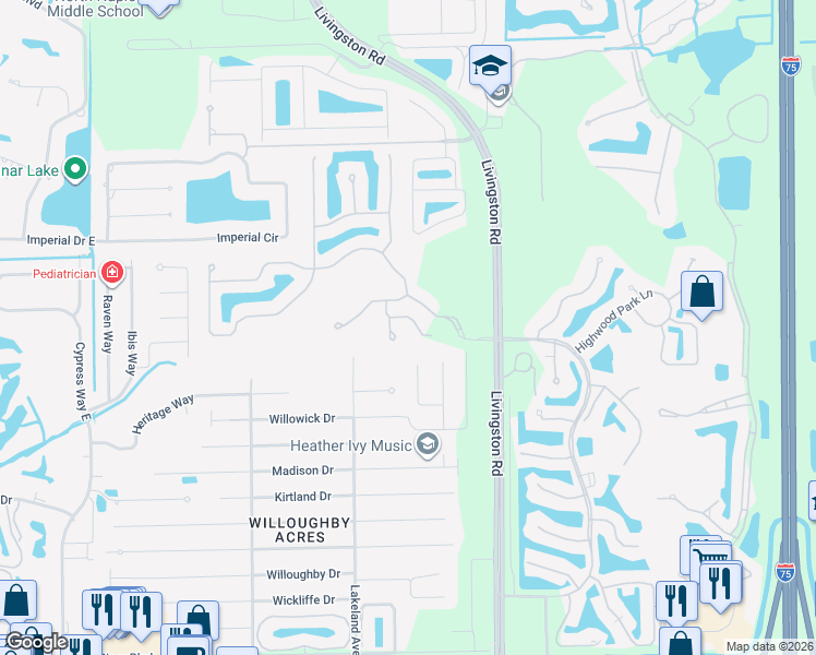 map of restaurants, bars, coffee shops, grocery stores, and more near 15466 Los Reyes Lane in Naples