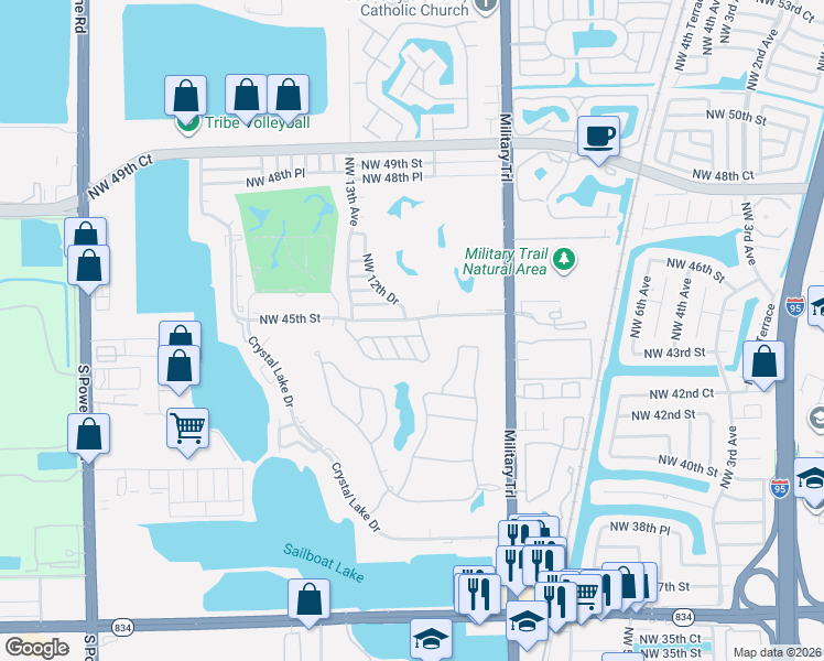 map of restaurants, bars, coffee shops, grocery stores, and more near 4360 Northwest 12th Drive in Pompano Beach