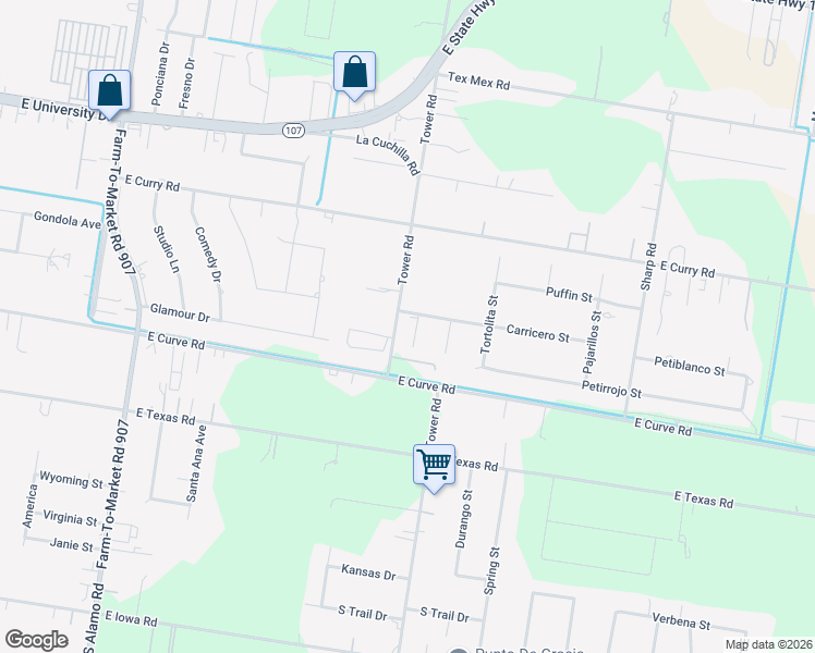 map of restaurants, bars, coffee shops, grocery stores, and more near 911 Carpintero Street in Edinburg