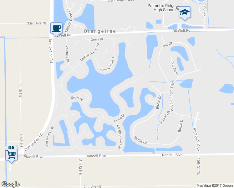map of restaurants, bars, coffee shops, grocery stores, and more near 2083 Grove Drive in Naples