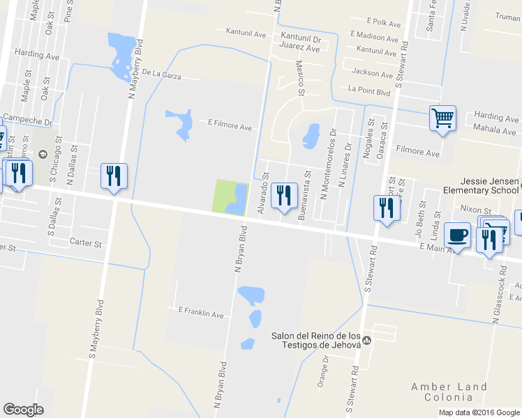map of restaurants, bars, coffee shops, grocery stores, and more near 22 Alvarado Street in Mission