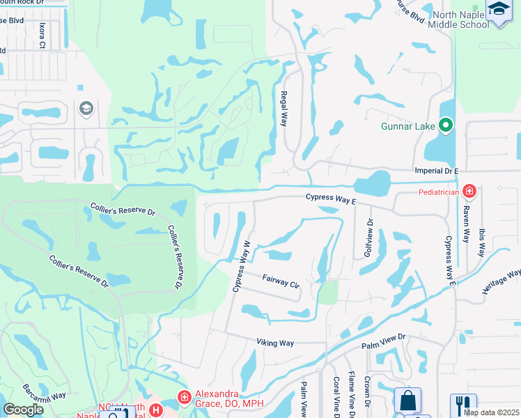 map of restaurants, bars, coffee shops, grocery stores, and more near 454 Saddlebrook Lane in Naples