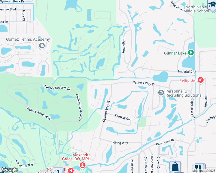 map of restaurants, bars, coffee shops, grocery stores, and more near 450 Saddlebrook Lane in Naples