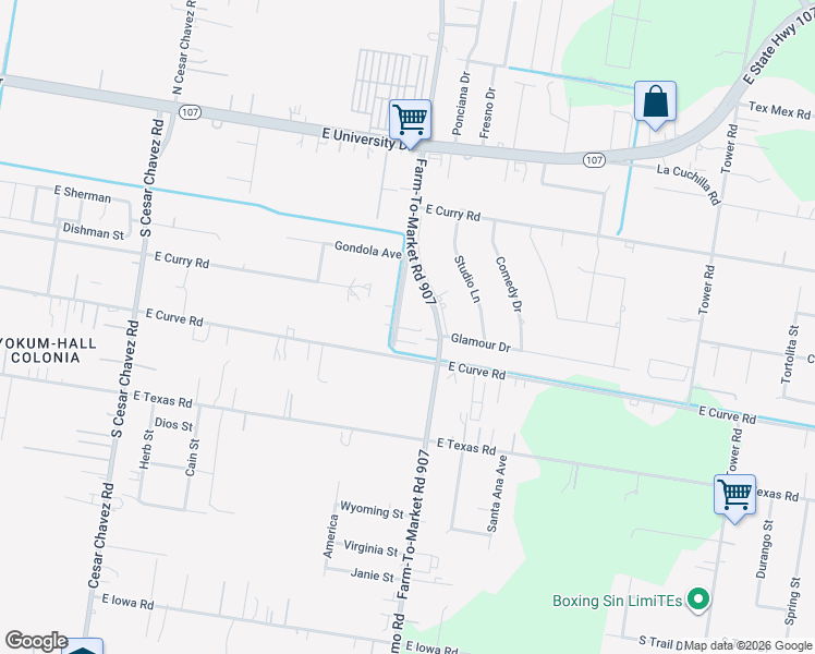 map of restaurants, bars, coffee shops, grocery stores, and more near 718 South Alamo Road in Edinburg