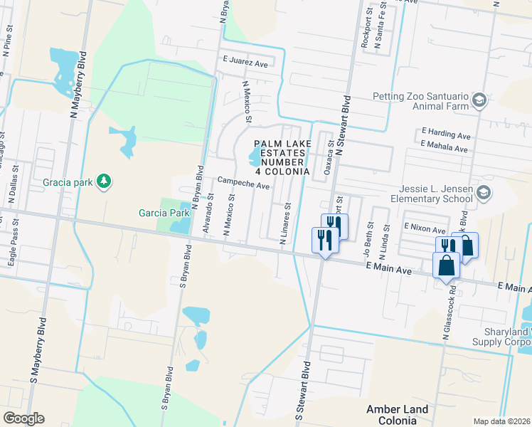 map of restaurants, bars, coffee shops, grocery stores, and more near 215 North Montemorelos Drive in Alton
