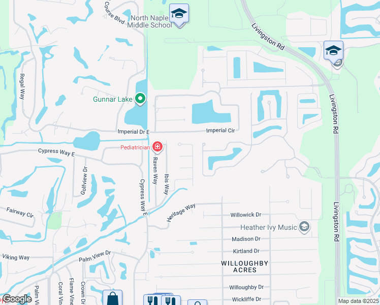 map of restaurants, bars, coffee shops, grocery stores, and more near 527 Carpenter Court in Naples