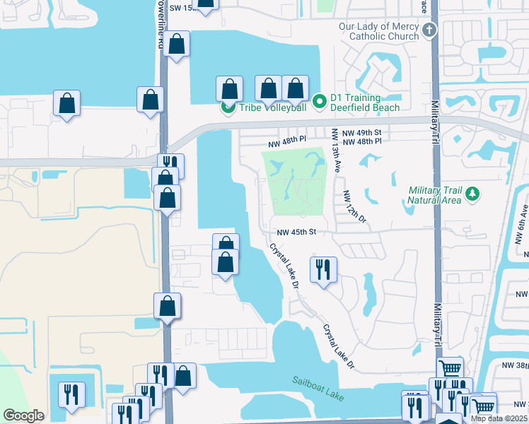 map of restaurants, bars, coffee shops, grocery stores, and more near 4550 Northwest 18th Avenue in Pompano Beach