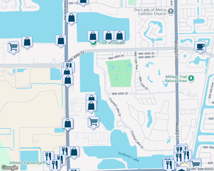 map of restaurants, bars, coffee shops, grocery stores, and more near 4550 Northwest 18th Avenue in Pompano Beach