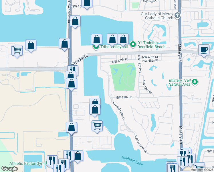 map of restaurants, bars, coffee shops, grocery stores, and more near 4550 Northwest 18th Avenue in Pompano Beach