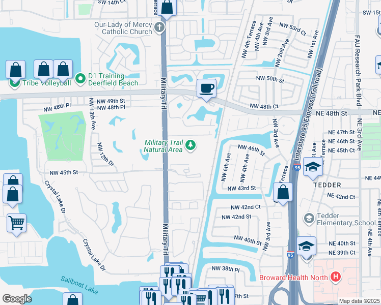 map of restaurants, bars, coffee shops, grocery stores, and more near 4600 Northwest 9th Avenue in Lighthouse Point