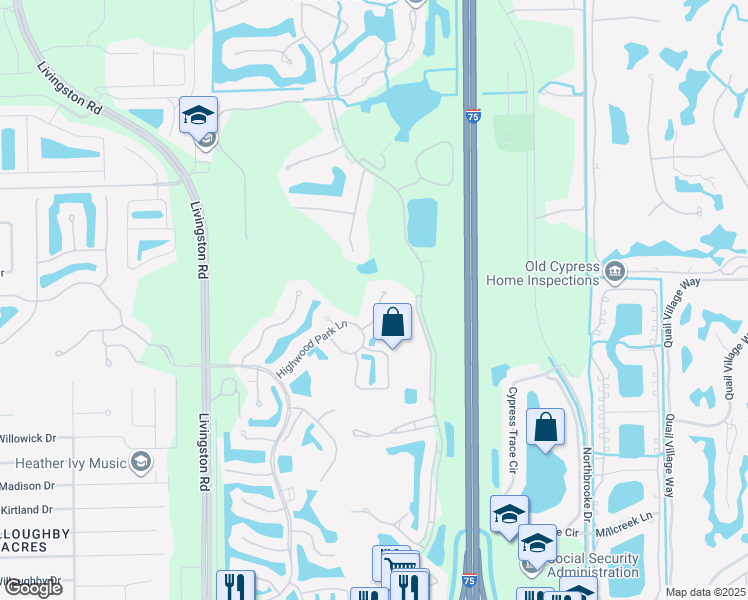 map of restaurants, bars, coffee shops, grocery stores, and more near 6115 Manchester Place in Naples