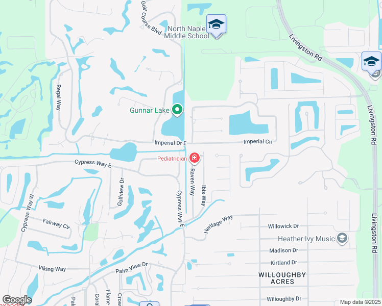 map of restaurants, bars, coffee shops, grocery stores, and more near 2019 Imperial Circle in Naples