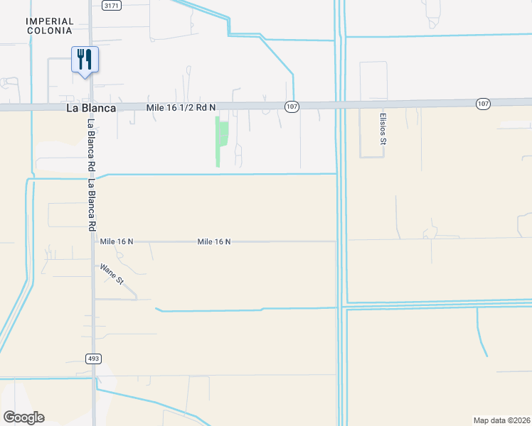 map of restaurants, bars, coffee shops, grocery stores, and more near 12122 Mile 16 North in Edinburg