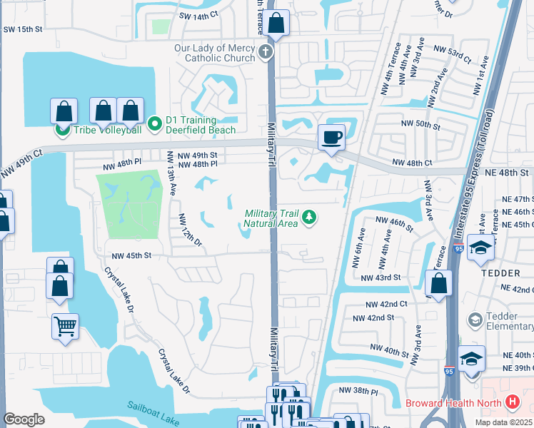 map of restaurants, bars, coffee shops, grocery stores, and more near 4661 Northwest 9th Avenue in Pompano Beach
