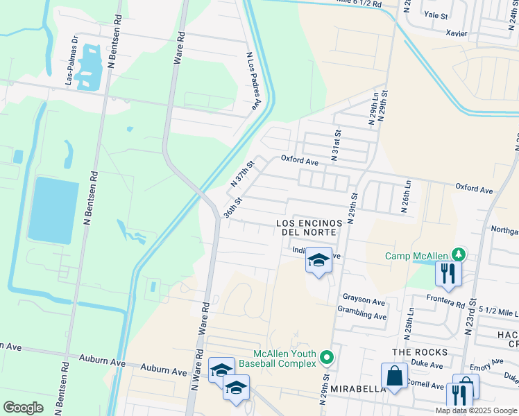 map of restaurants, bars, coffee shops, grocery stores, and more near 3412 Kingsboro Avenue in McAllen