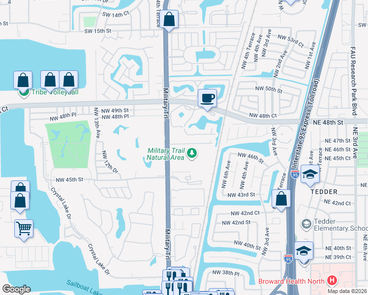 map of restaurants, bars, coffee shops, grocery stores, and more near 812 Northwest 47th Street in Pompano Beach