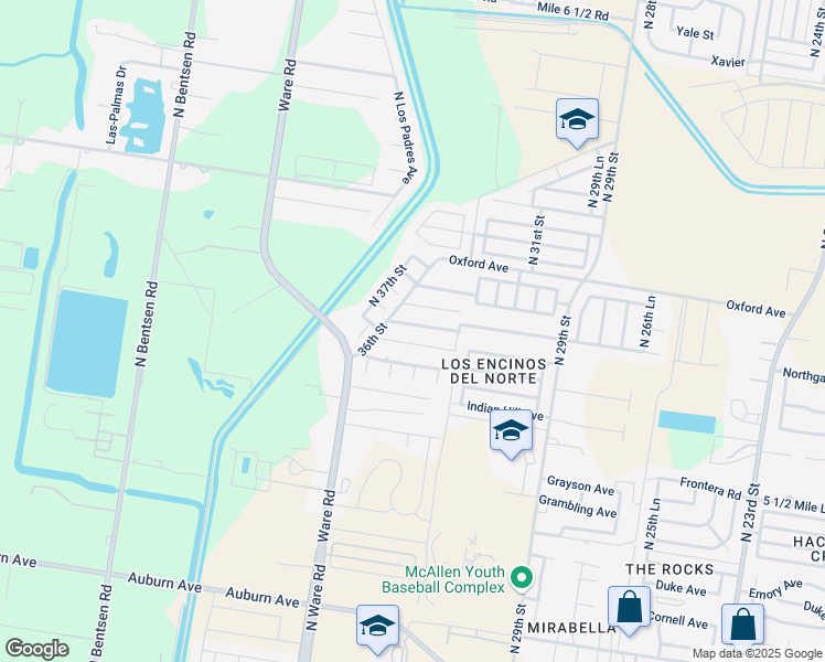 map of restaurants, bars, coffee shops, grocery stores, and more near 3412 Kingsboro Avenue in McAllen