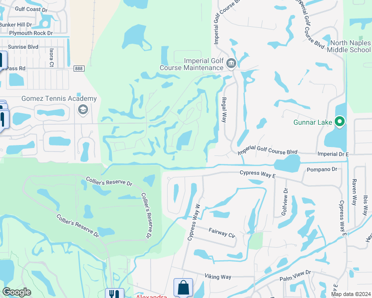 map of restaurants, bars, coffee shops, grocery stores, and more near 13021 Hamilton Harbour Drive in Naples