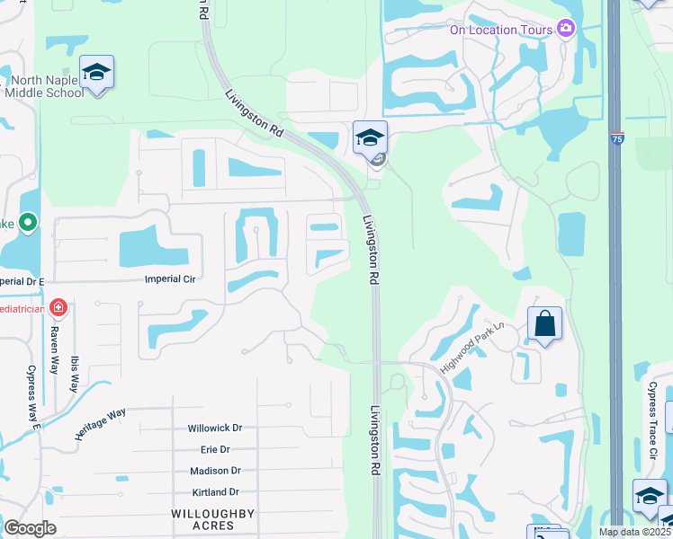 map of restaurants, bars, coffee shops, grocery stores, and more near 15609 Marcello Circle in Naples