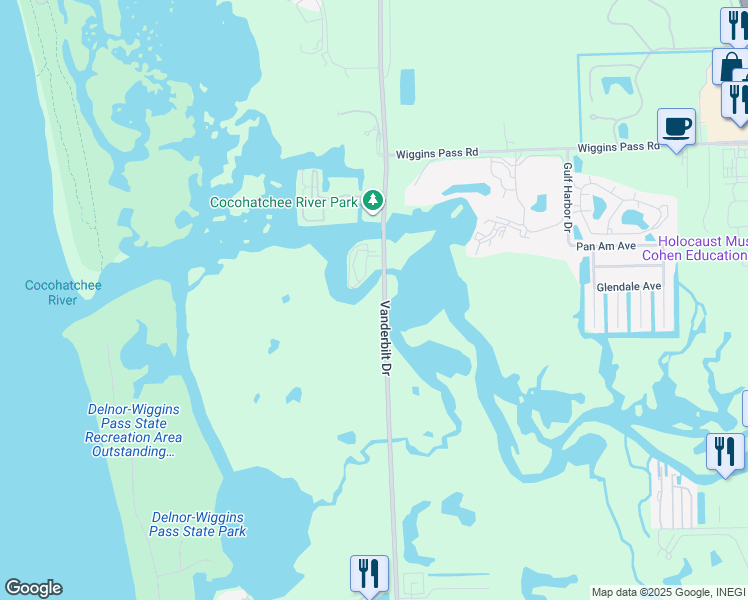 map of restaurants, bars, coffee shops, grocery stores, and more near 12945 Vanderbilt Drive in Naples