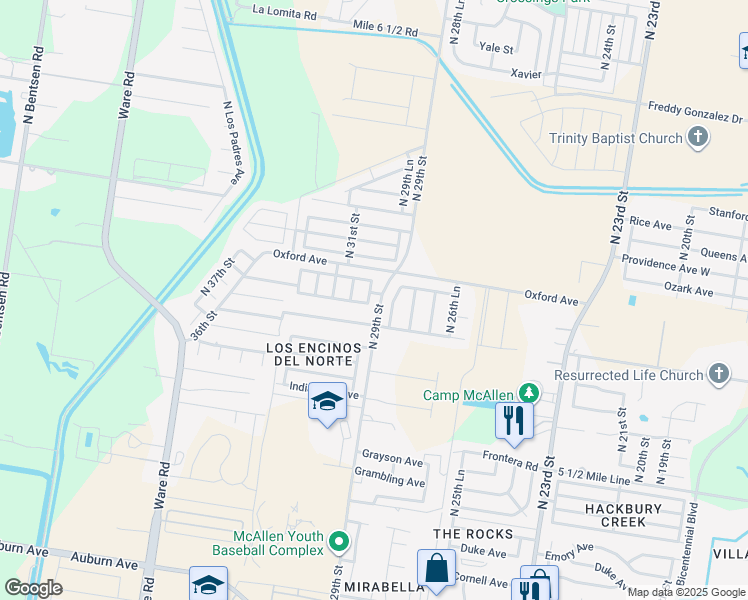map of restaurants, bars, coffee shops, grocery stores, and more near in McAllen