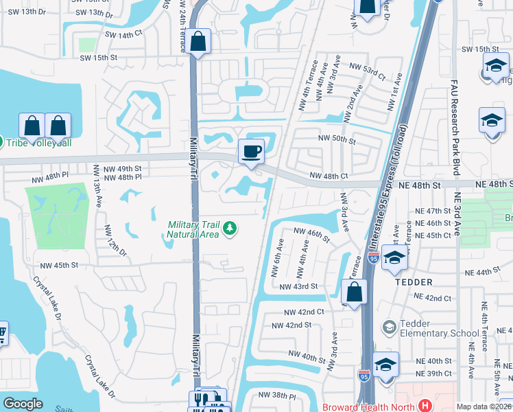 map of restaurants, bars, coffee shops, grocery stores, and more near 601 Cypress Lake Boulevard in Pompano Beach