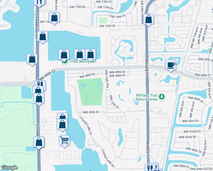 map of restaurants, bars, coffee shops, grocery stores, and more near 4811 Northwest 13th Avenue in Pompano Beach