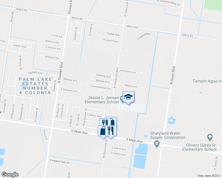 map of restaurants, bars, coffee shops, grocery stores, and more near 3312 Diamondhead Avenue in Mission