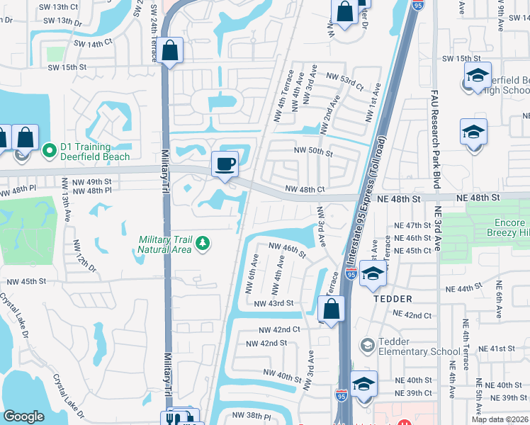 map of restaurants, bars, coffee shops, grocery stores, and more near 4717 Northwest 5th Avenue in Pompano Beach