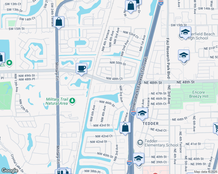 map of restaurants, bars, coffee shops, grocery stores, and more near 4717 Northwest 4th Avenue in Pompano Beach