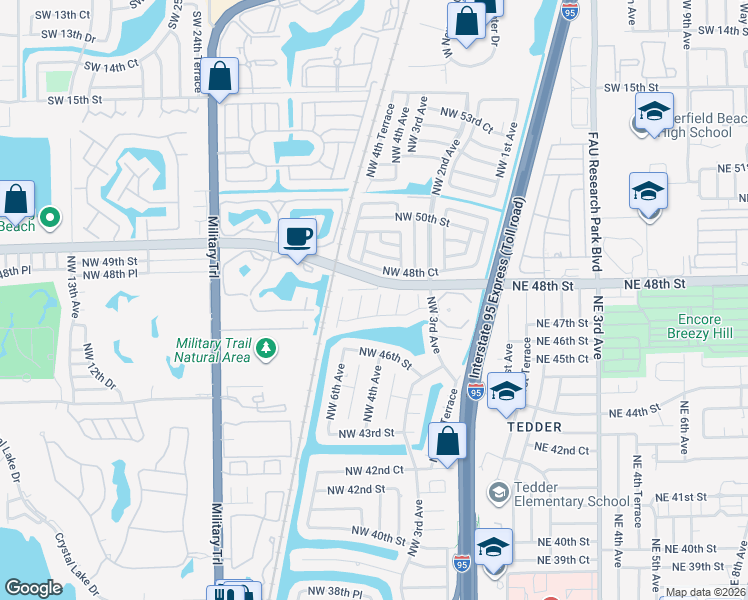 map of restaurants, bars, coffee shops, grocery stores, and more near 4717 Northwest 4th Avenue in Pompano Beach