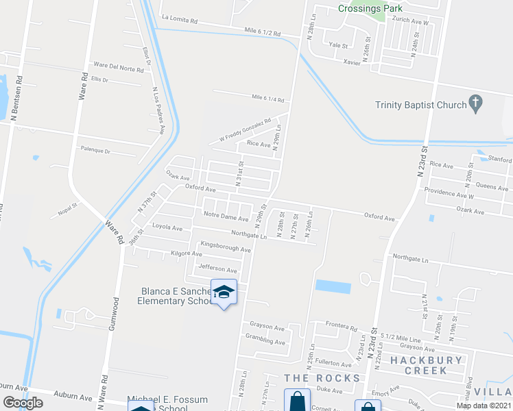 map of restaurants, bars, coffee shops, grocery stores, and more near 9222 North 29th Lane in McAllen