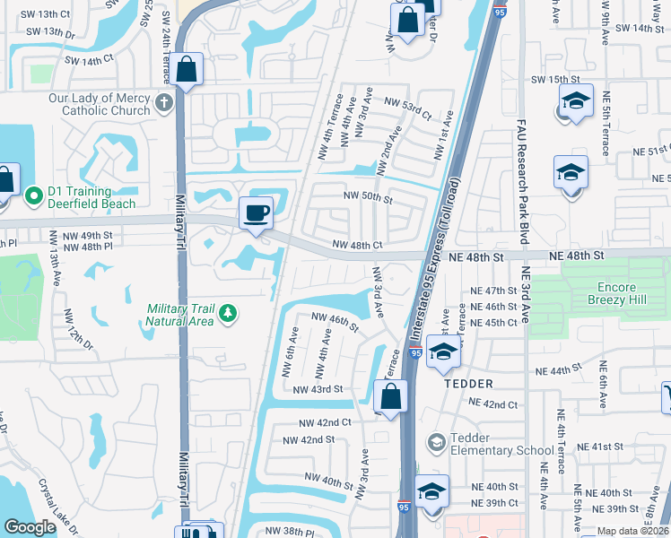 map of restaurants, bars, coffee shops, grocery stores, and more near 4717 Northwest 4th Avenue in Pompano Beach