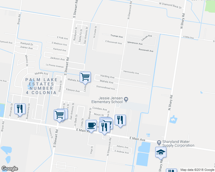 map of restaurants, bars, coffee shops, grocery stores, and more near 3212 Diamondhead Avenue in Mission