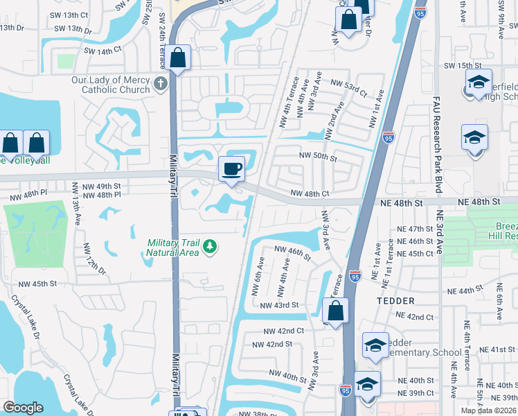 map of restaurants, bars, coffee shops, grocery stores, and more near 4717 Northwest 5th Avenue in Pompano Beach