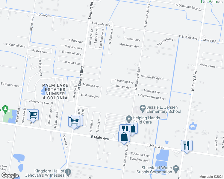 map of restaurants, bars, coffee shops, grocery stores, and more near 3000 Diamondhead Avenue in Mission