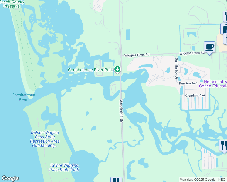 map of restaurants, bars, coffee shops, grocery stores, and more near 12945 Vanderbilt Drive in Naples