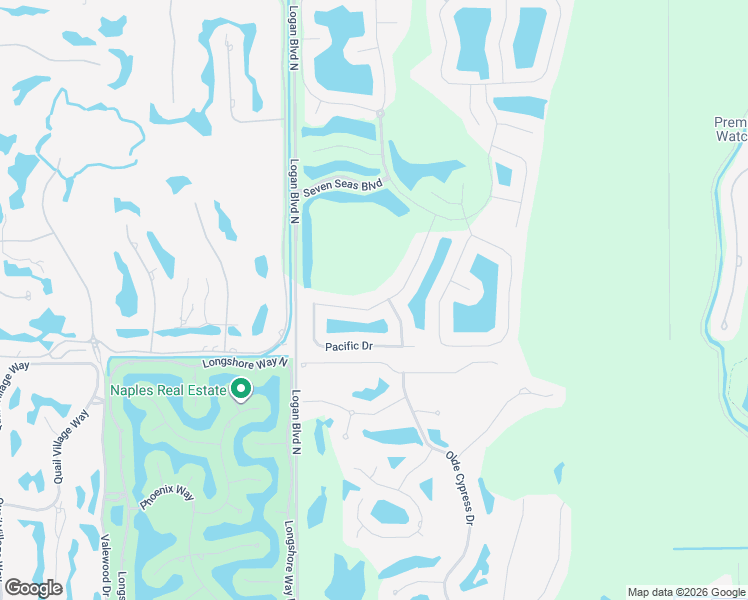 map of restaurants, bars, coffee shops, grocery stores, and more near 3399 Pacific Drive in Naples