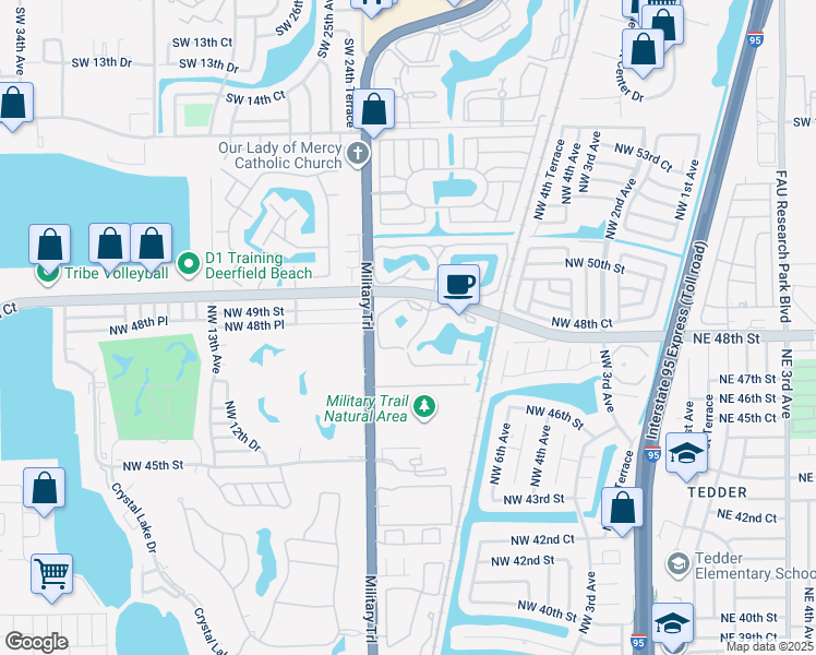 map of restaurants, bars, coffee shops, grocery stores, and more near 731 Cypress Lane in Pompano Beach