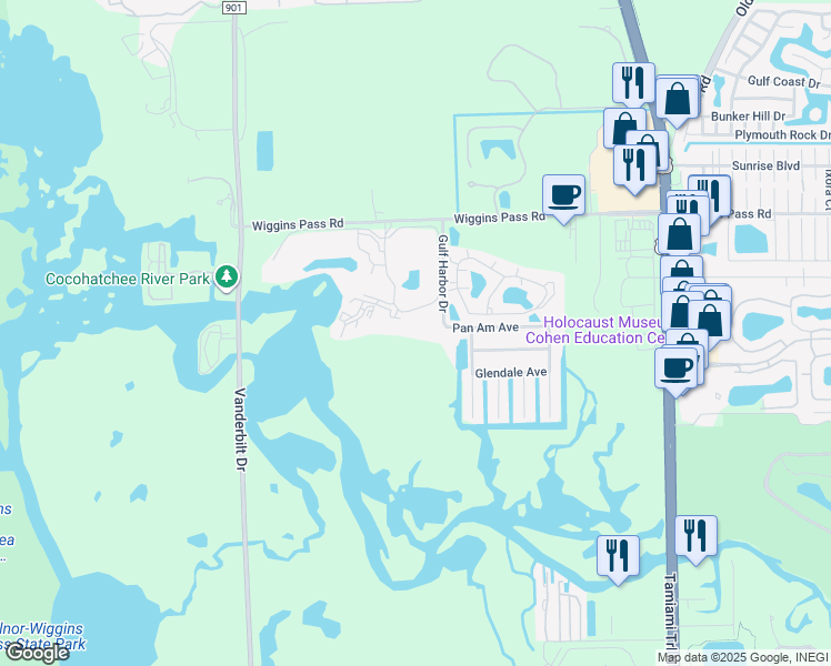 map of restaurants, bars, coffee shops, grocery stores, and more near 465 Cove Tower Drive in Naples