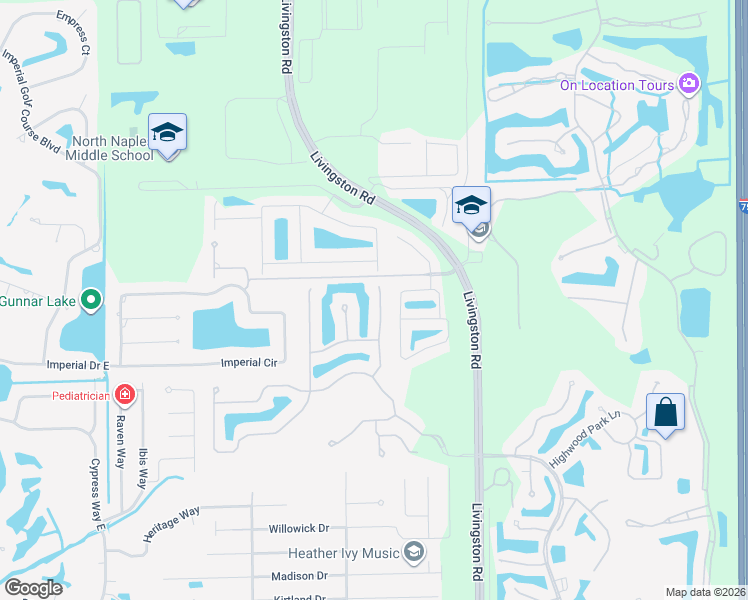 map of restaurants, bars, coffee shops, grocery stores, and more near 15895 Delaplata Lane in Naples