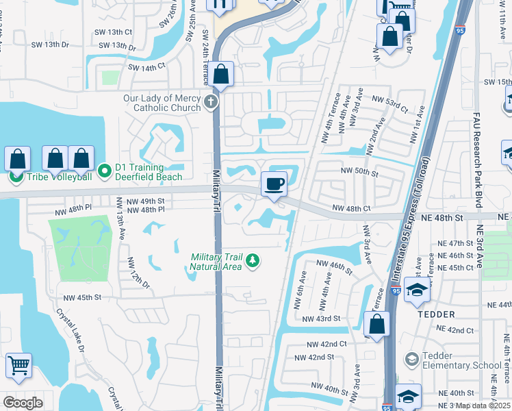 map of restaurants, bars, coffee shops, grocery stores, and more near 680 Cypress Club Way in Pompano Beach