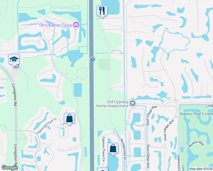 map of restaurants, bars, coffee shops, grocery stores, and more near 3445 Laurelgreens Lane South in Naples