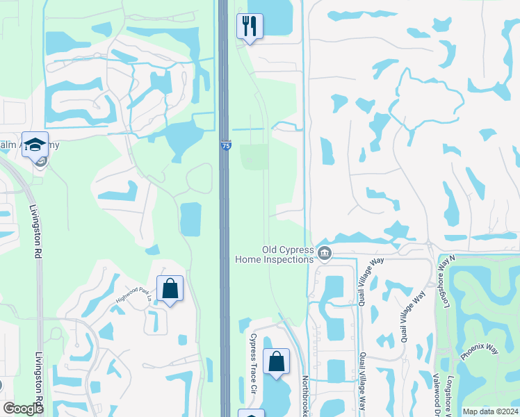 map of restaurants, bars, coffee shops, grocery stores, and more near 3465 Laurelgreens Lane South in Naples
