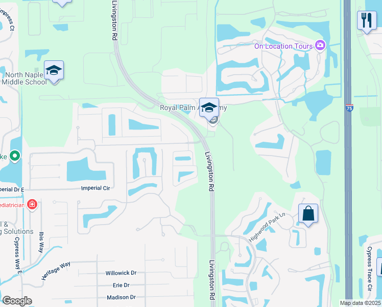 map of restaurants, bars, coffee shops, grocery stores, and more near 15986 Marcello Circle in Naples