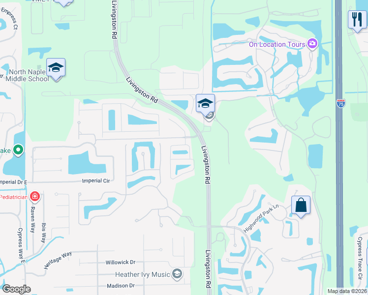 map of restaurants, bars, coffee shops, grocery stores, and more near 15962 Marcello Circle in Naples