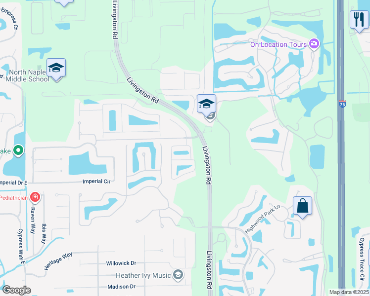map of restaurants, bars, coffee shops, grocery stores, and more near 15986 Marcello Circle in Naples