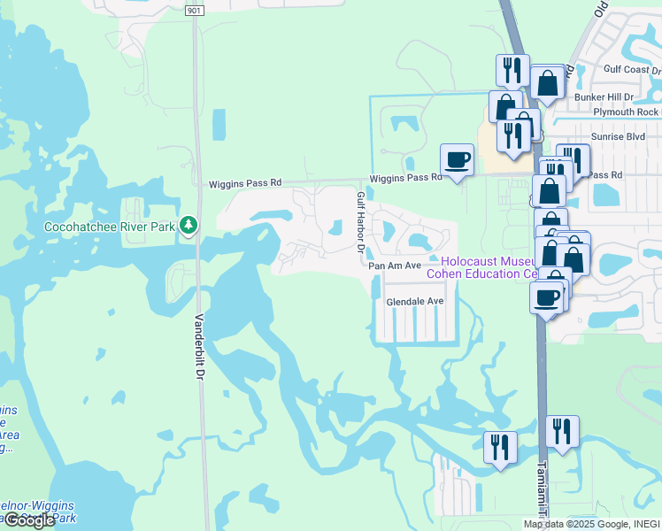 map of restaurants, bars, coffee shops, grocery stores, and more near 465 Cove Tower Drive in Naples